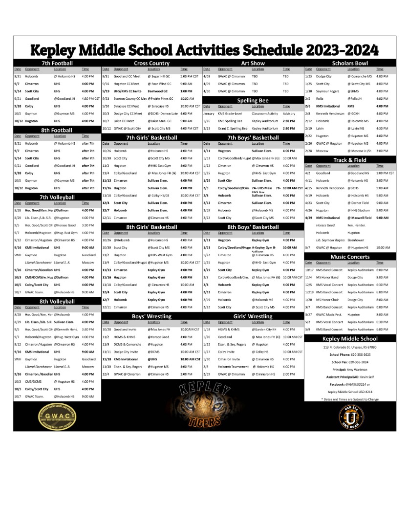 KMS Master Schedule